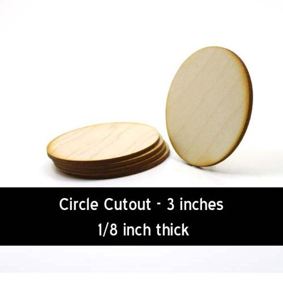 Wooden Circle Cutouts 3 x 1/8 Wood Rounds, Dark Edged
