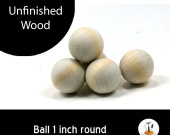 Unfinished Wood Ball - 3/4 inch in diameter wooden shape