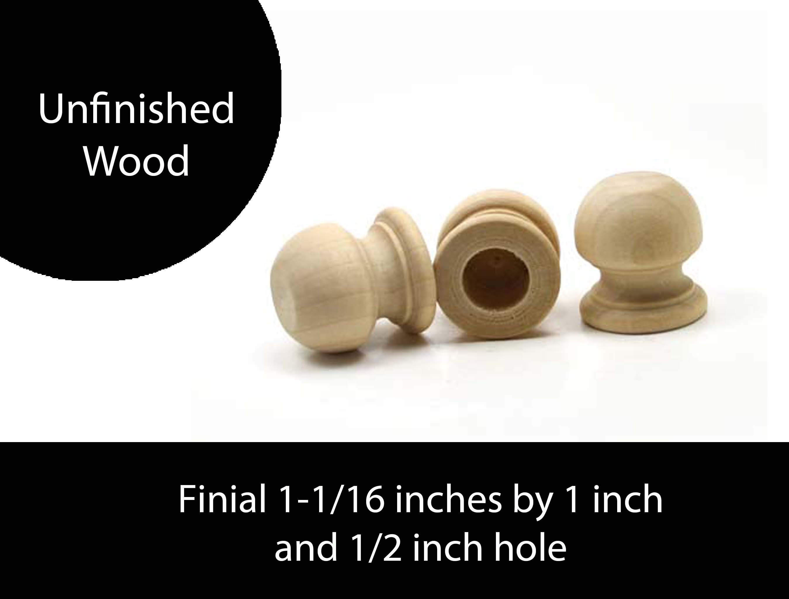 Unfinished Wood Finial Dowel Cap End 11/16 X 1 Inch With Etsy UK