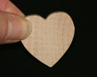 Pkg of 12 - Unfinished Wood Heart - 1-1/4 inches tall by 1-1/4 inches wide and 1/4 inch thick wooden shape (WW-WH1225)