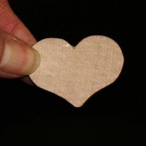 Unfinished Wood Heart Country 1-1/2 wide by 1 inch tall and 3/16 inches thick wooden shape WW-JC2718 image 1