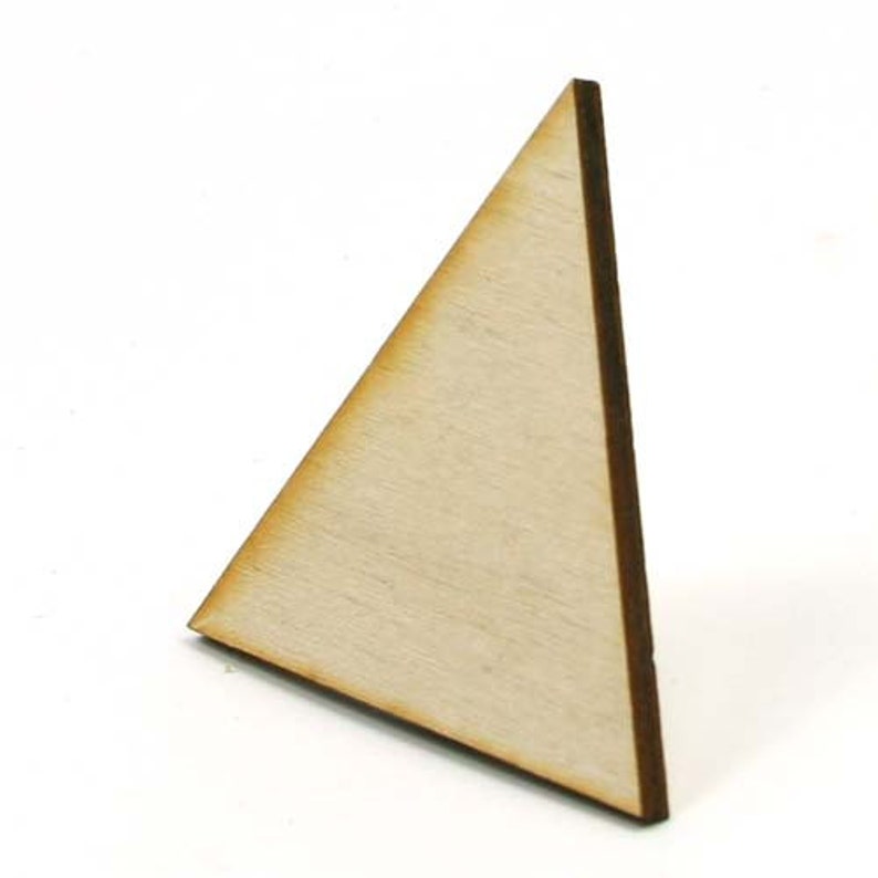 Unfinished Wood Triangle with pointed corners 1-1/2 tall by 1-1/2 inch wide with 1/8 inch thick wooden pieces TRIA45 image 3