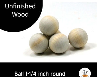 Unfinished Wood Ball - 1-1/4 inch in diameter (WW-RB1250)