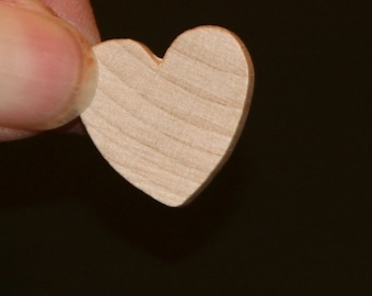 Unfinished Wood Heart - 3/4 inches tall by 3/4 inches wide and 1/8 inch thick wooden shape (WW-WH0712)