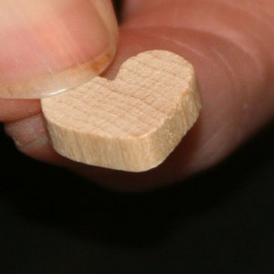 Unfinished Wood Heart 1/2 inch by 1/2 inch and 1/8 inch thick wooden shape WW-WH0512 image 1