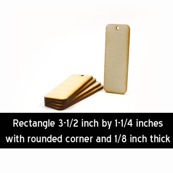 Unfinished Wood Rectangle 3 1 2 Inches Tall By 1 1 4 Inches Etsy
