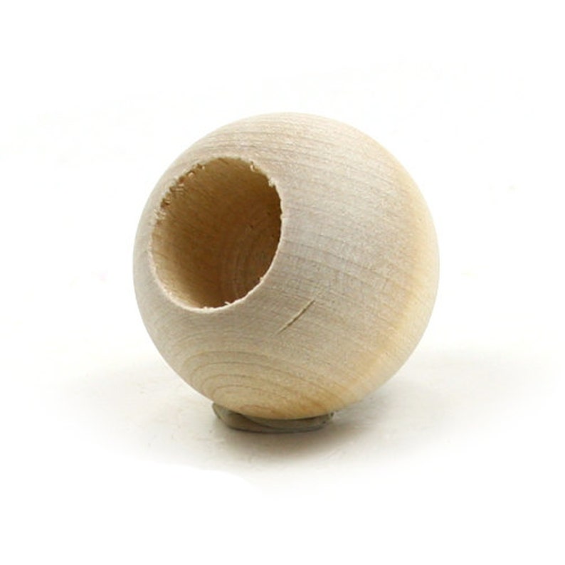 Unfinished Wood Ball Dowel Cap 1-1/4 in diameter with 5/8 inch hole wooden shape WW-DC1250 image 3