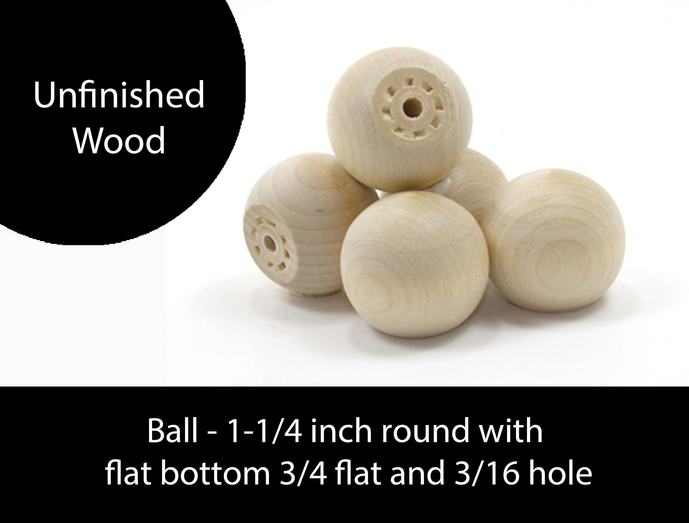 Unfinished Wood Ball Knobs 2-1/2 inch for Kitchen Cabinet Knobs, Drawer Knobs, Dresser Knobs and Crafts, Pack of 25, by Woodpeckers