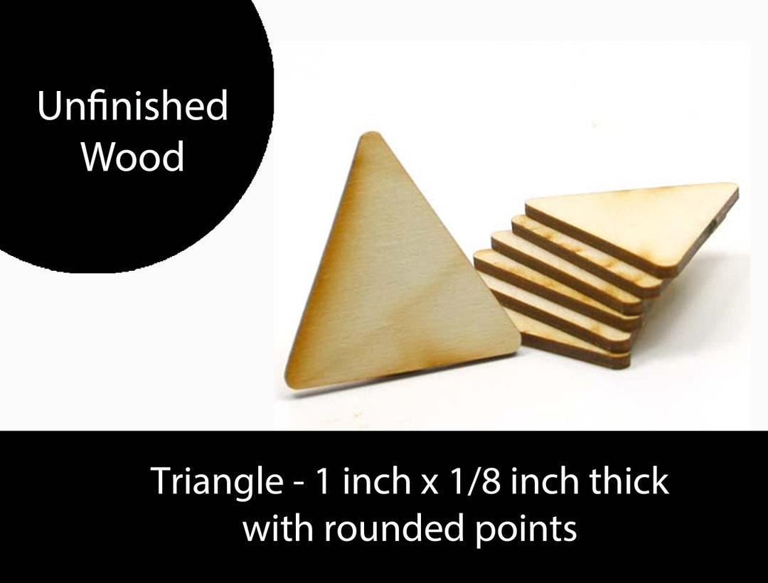 Unfinished Wood Triangle - 1 Inch Tall by 1 Inch Wide and 1/8 Inch ...
