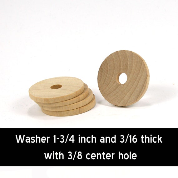 Unfinished Wood Washer Round 1 34 In Diameter And 316 Inches Thick With 38 Inch Hole Wooden Shape Ww Bt55837