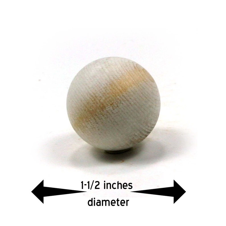 Unfinished Wood Ball 1-1/2 inch in diameter wooden shape WW-RB1500 image 2