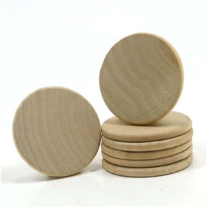 Unfinished Wood Round Circle Disk - 1 Inch in Diameter and 1/8 Inch ...