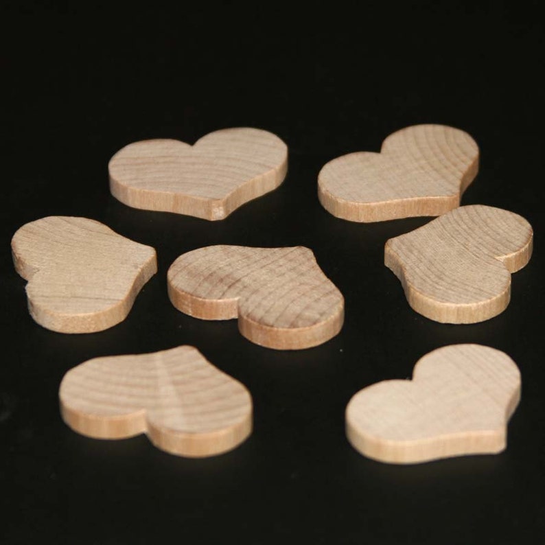 Unfinished Wood Heart Country 1-1/2 wide by 1 inch tall and 3/16 inches thick wooden shape WW-JC2718 image 3