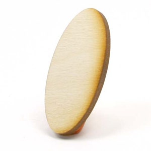 Unfinished Wood Oval 1-1/2 Inches Tall by 3/4 Inches Wide and 1/8 Inch ...