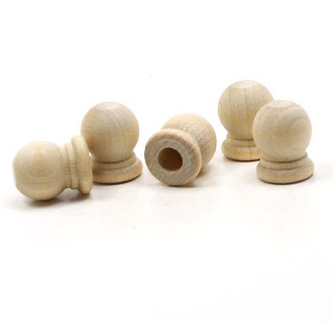 Unfinished Wood Finial Dowel Cap End 3/4 X 19/32 Inch With Etsy