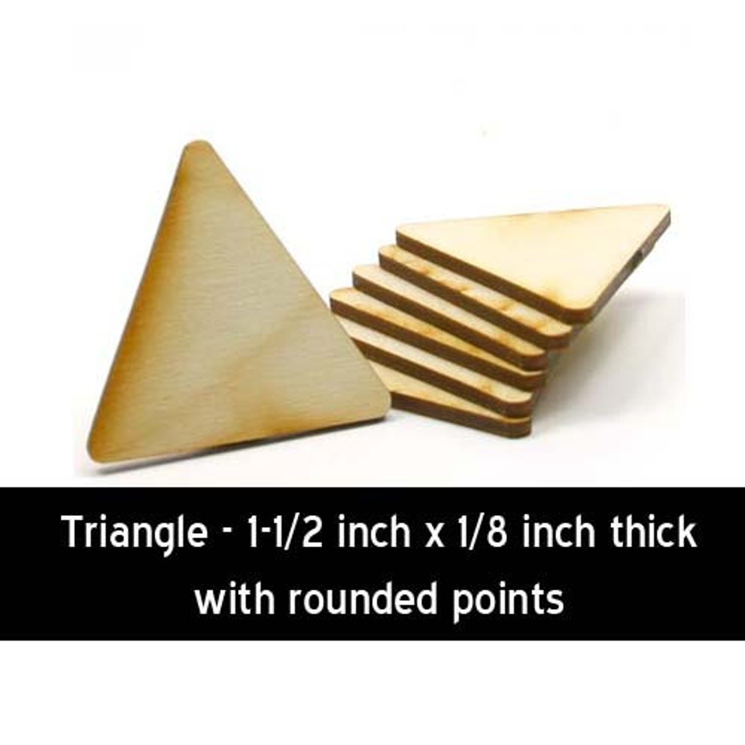 Unfinished Wood Triangle - 1-1/2 Inches Tall by 1-1/2 Inches Wide and 1 ...