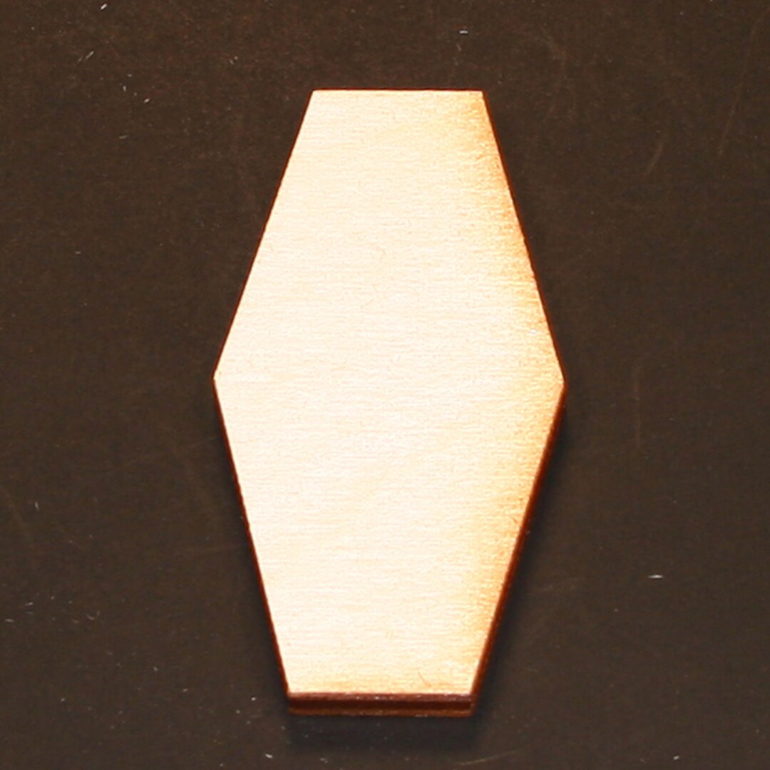 Unfinished Wood Hexagon Elongated 11/2 Inches Tall by 1 Inch Wide and