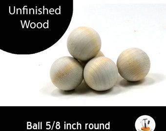 Unfinished Wood Ball - 5/8 inch in diameter wooden shapes