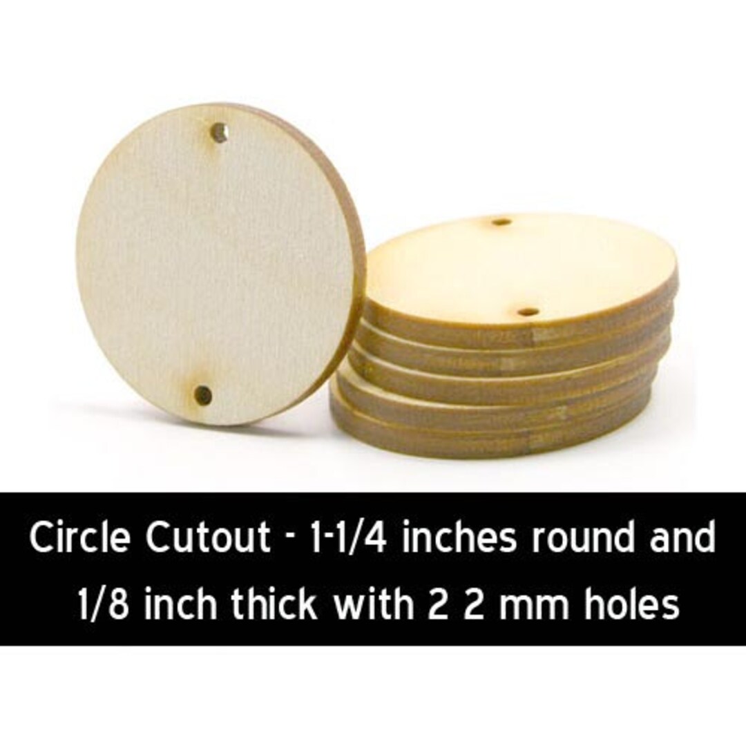 Unfinished Wood Circle Cutout - 1-1/4 Inches in Diameter and 1/8 Inch ...