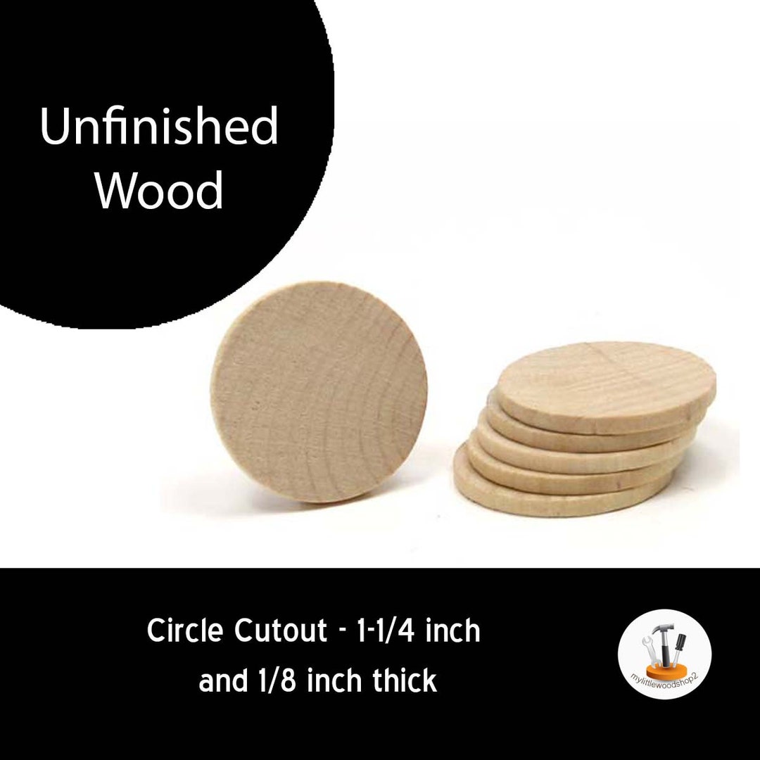 Unfinished Wood Circle Cutout 1-1/4 Inches in Diameter and - Etsy