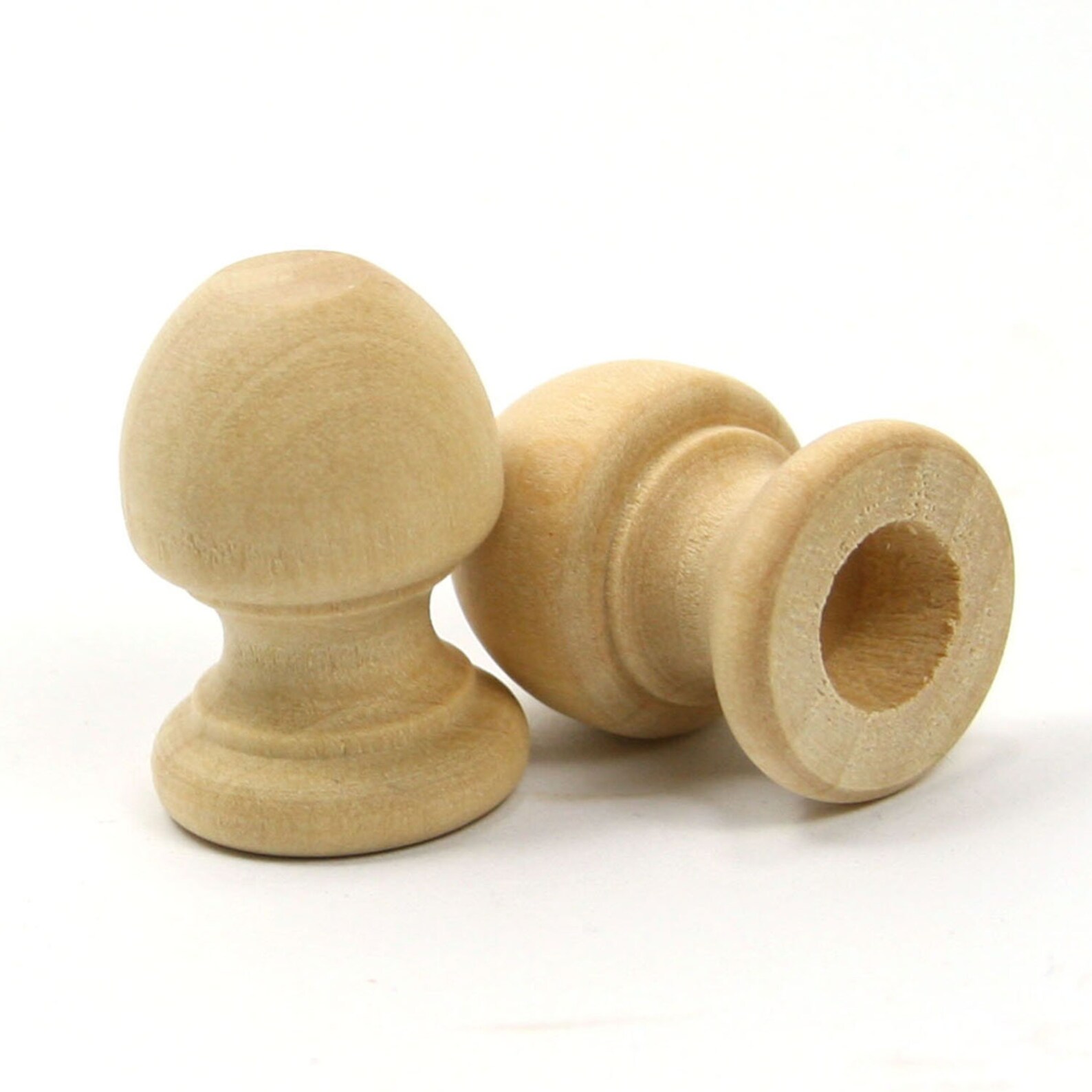 Unfinished Wood Finial Dowel Cap End 11/16 X 3/4 Inch With Etsy