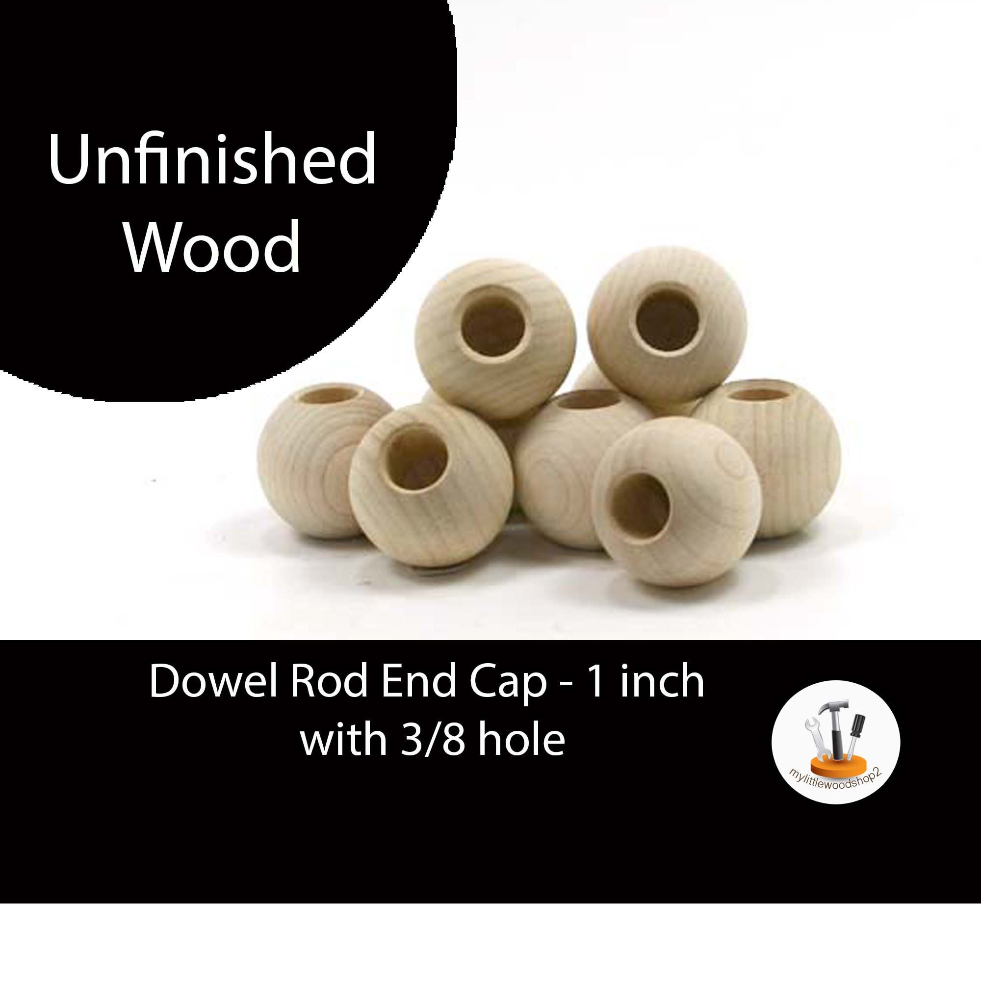 Unfinished Wood Ball Dowel Cap 1-1/4 in Diameter With 5/8 Inch