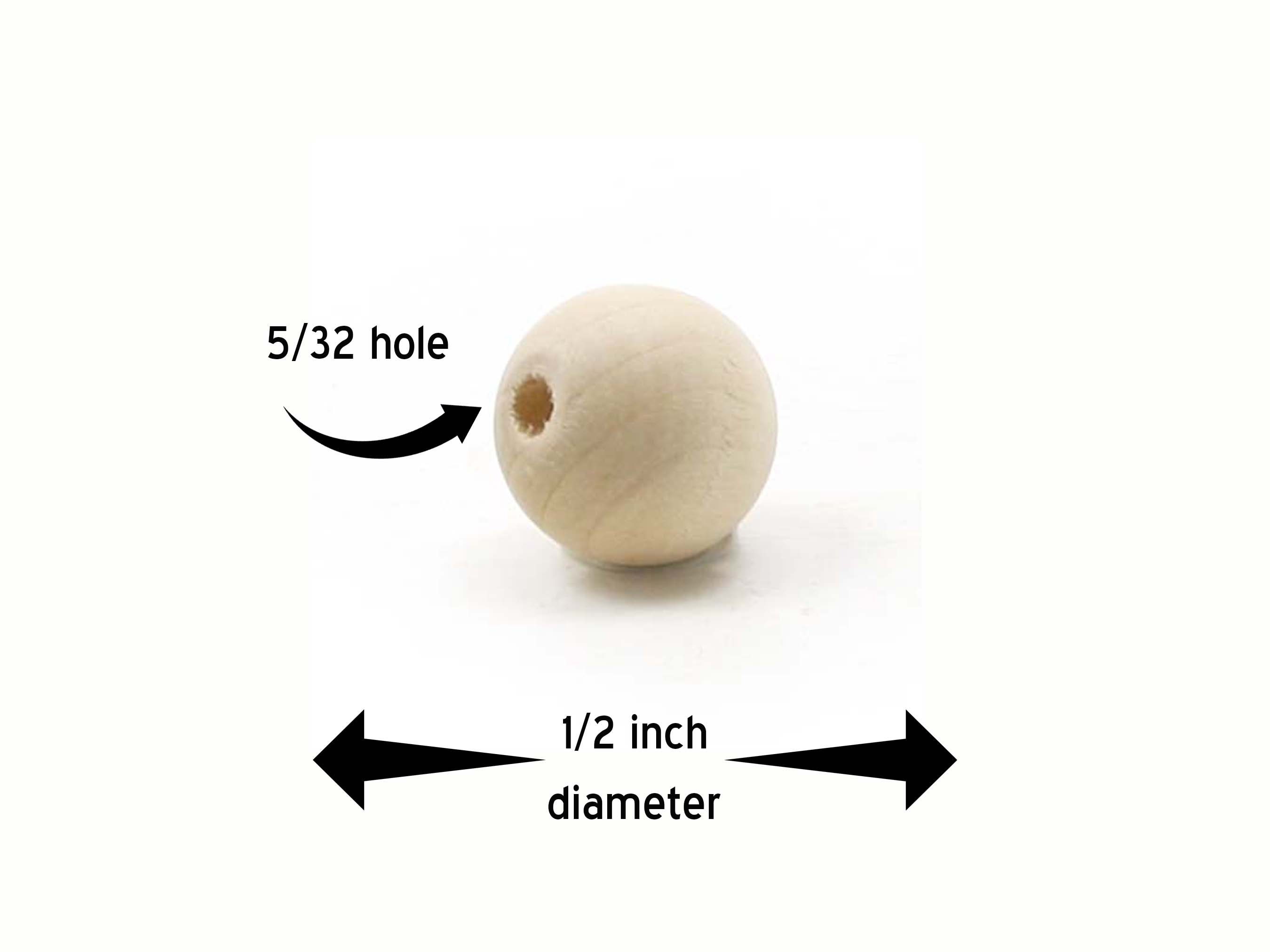 1/2 Red Wooden Bead, with 5/32 Hole