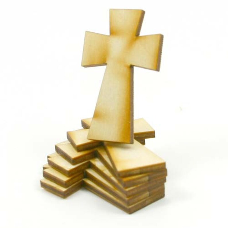 Unvollendetes Holzkreuz keltisches 2 große, 2,5 cm breite und 2,5 cm dicke Holzformen CROS07 Bild 6