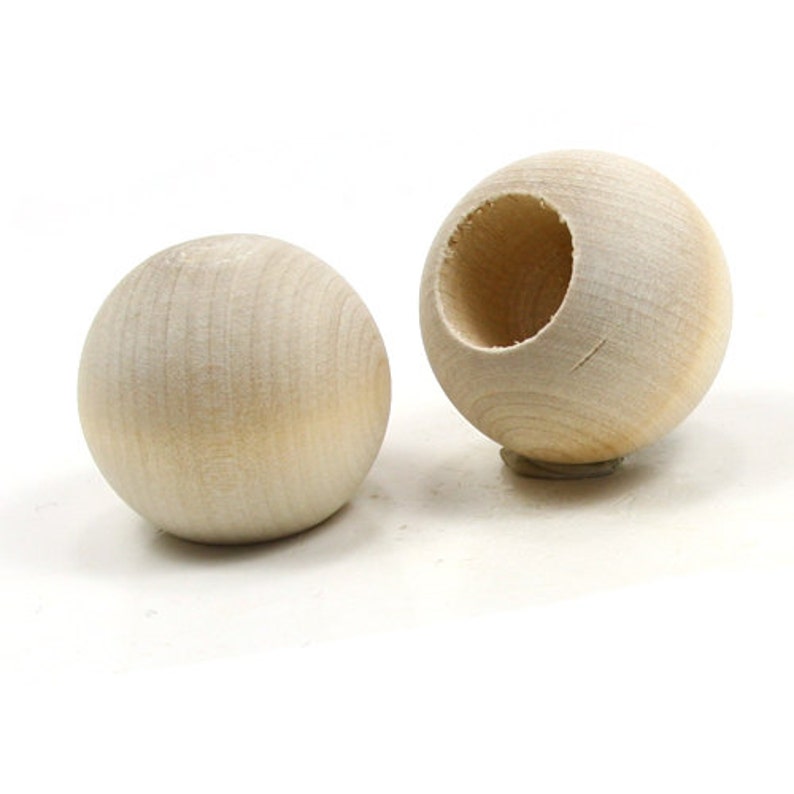 Unfinished Wood Ball Dowel Cap 1-1/4 in diameter with 5/8 inch hole wooden shape WW-DC1250 image 4