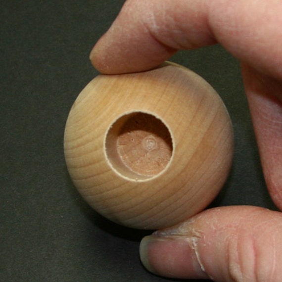 Unfinished Wood Ball Dowel Cap 1-1/4 in Diameter With 5/8 Inch