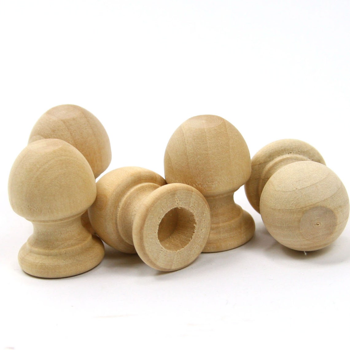 Unfinished Wood Finial Dowel Cap End 11/16 X 3/4 Inch With Etsy