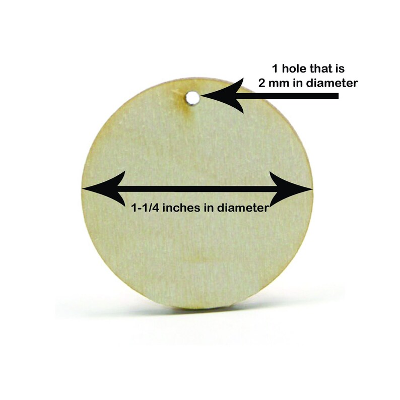 Unfinished Wood Circle Cutout - 1-1/4 Inches in Diameter and 1/8 Inch ...
