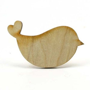 Unfinished Wood Love Bird 2 inch wide by 1 inch tall and 1/8 inch thick wooden shape BIRD03 image 2