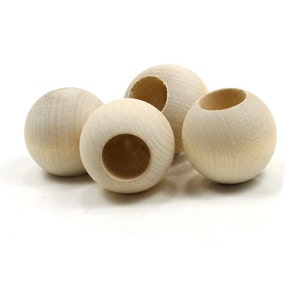 Unfinished Wood Ball Dowel Cap 1-1/4 in diameter with 5/8 inch hole wooden shape WW-DC1250 image 5