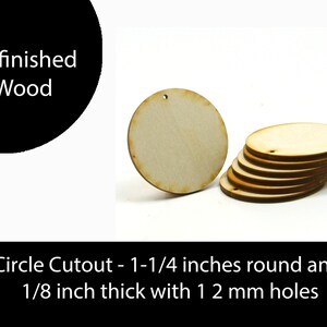Unfinished Wood Circle Cutout - 1-1/4 Inches in Diameter and 1/8 Inch ...
