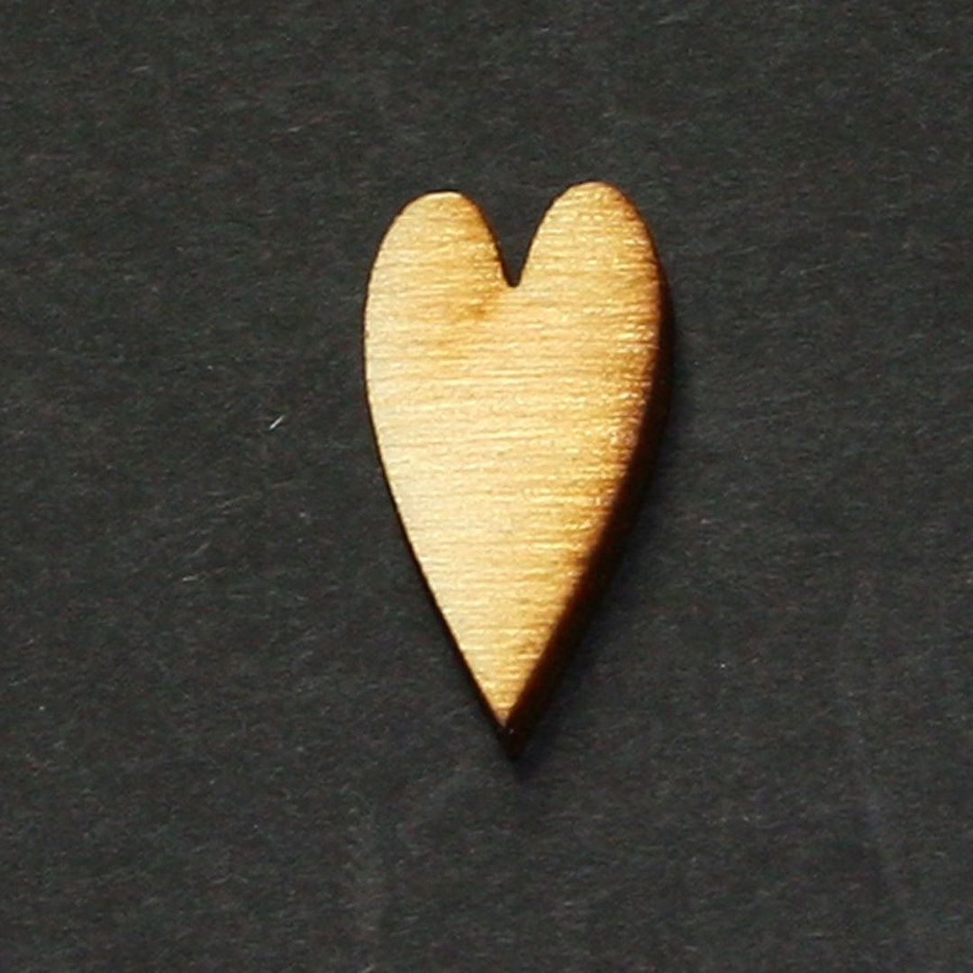 Unfinished Wood Heart Primitive 1 Inch Tall by 1/2 Inch Wide and 1/8