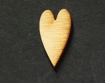 Unfinished Wood Heart Primitive - 1 inch tall by 1/2 inch wide and 1/8 inch thick wooden shape