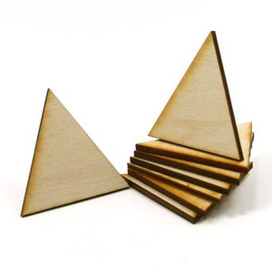Unfinished Wood Triangle with pointed corners 1-1/2 tall by 1-1/2 inch wide with 1/8 inch thick wooden pieces TRIA45 image 4
