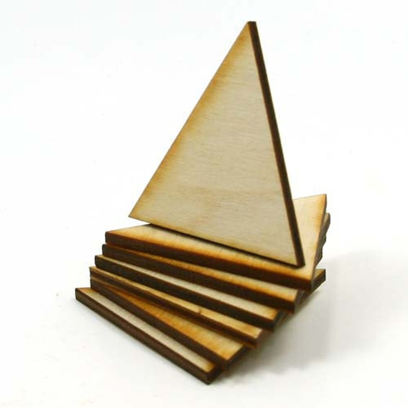 Unfinished Wood Triangle with pointed corners 1-1/2 tall by 1-1/2 inch wide with 1/8 inch thick wooden pieces TRIA45 image 5