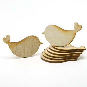 Unfinished Wood Love Bird 2 inch wide by 1 inch tall and 1/8 inch thick wooden shape BIRD03 image 5