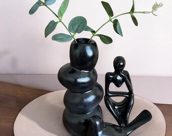 Handmade Present - Concrete Modern Vase Set, Minimal Shelf Decor, Bud Vase, Small Dried Flower Vase, Housewarming Gift