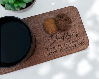 Personalized coffee and tea tray,Handmade Sipo wood tea and coffee serving board with personalized designs for Grandma, Motherday gift