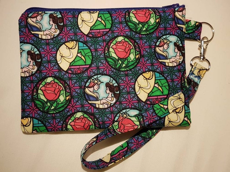Beauty and the Beast Stained Glass Wristlet Bag