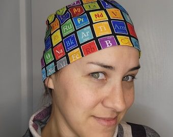 Unisex Scrub Cap/OR Hat for men and women -  periodic table of elements, science, chemistry, nerdy, geeky, teacher