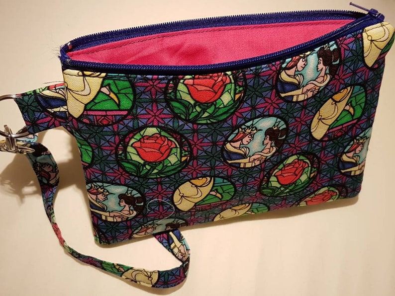 Beauty and the Beast Stained Glass Wristlet Bag