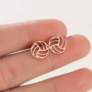 Stainless Steel Volleyball Stud Earrings | Hypoallergenic Sports Jewelry