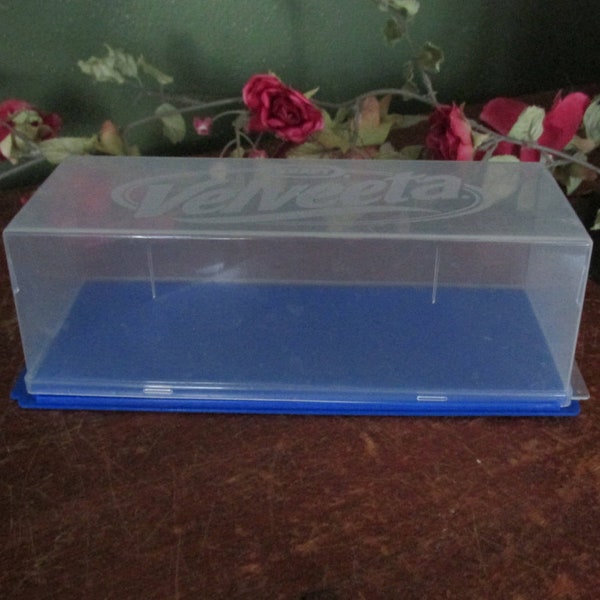 Kraft Velveeta Cheese Container AS IS Vintage Promotional Item Clear with Blue