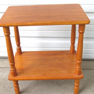 End Table Stand Vintage 2 Tier Spindle Legs