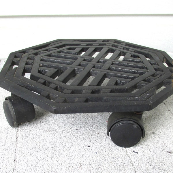 Plant Dolly Vintage Octagon Iron Trolley Pot Mover