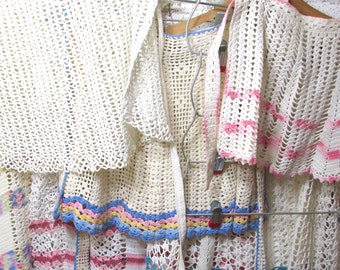 Crocheted Apron Handmade Vintage Choose a Color
